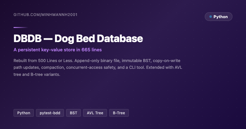 DBDB — Dog Bed Database